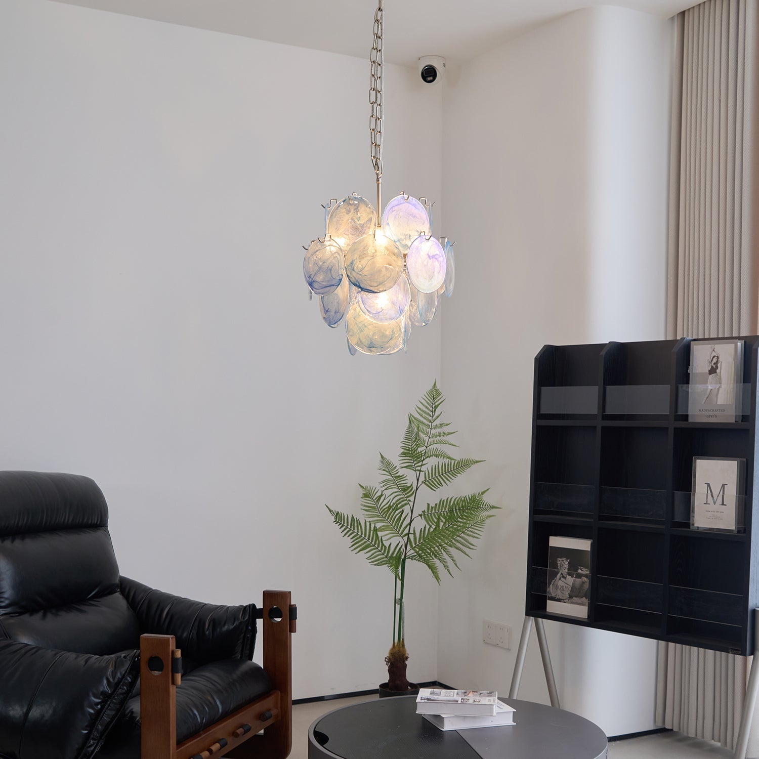 Aqua Blue Glass Murano Chandelier