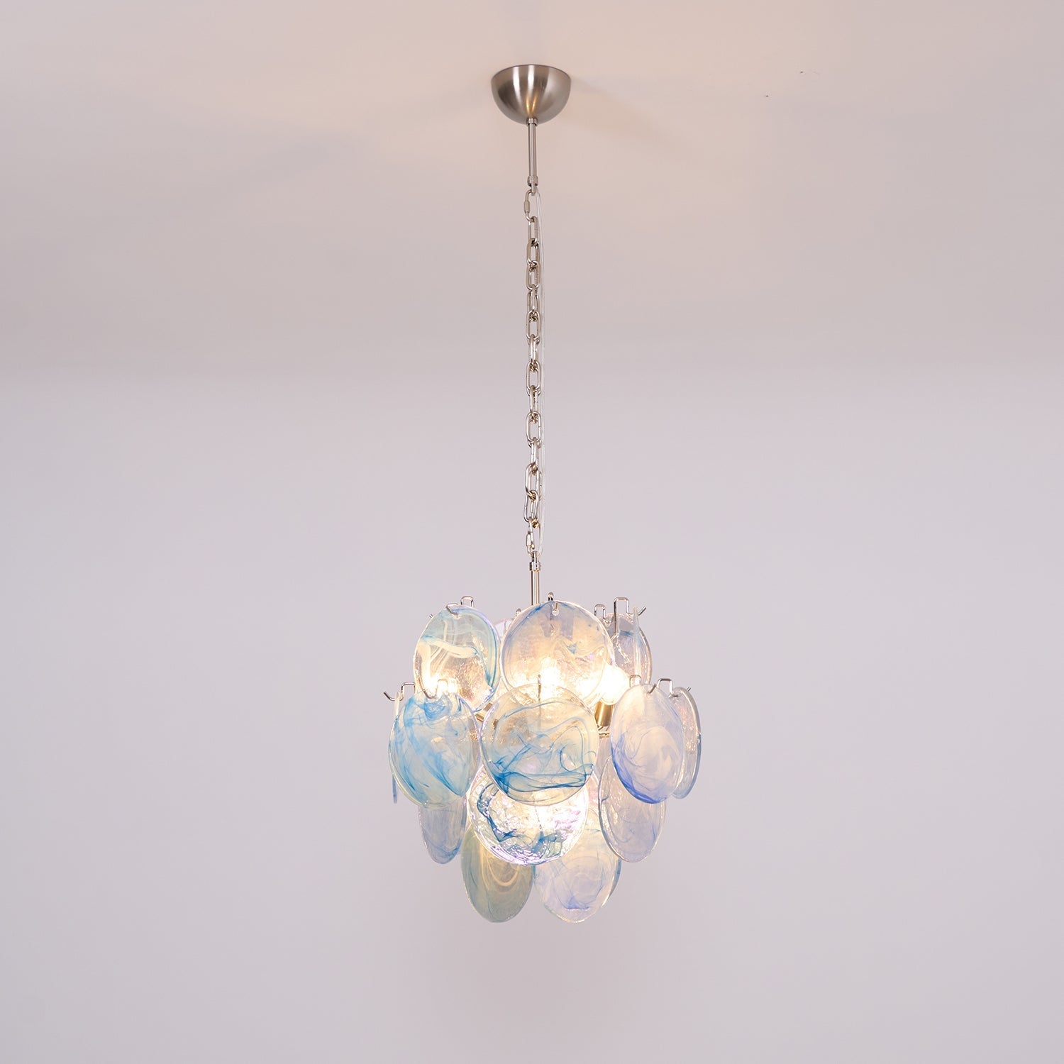 Aqua Blue Glass Murano Chandelier