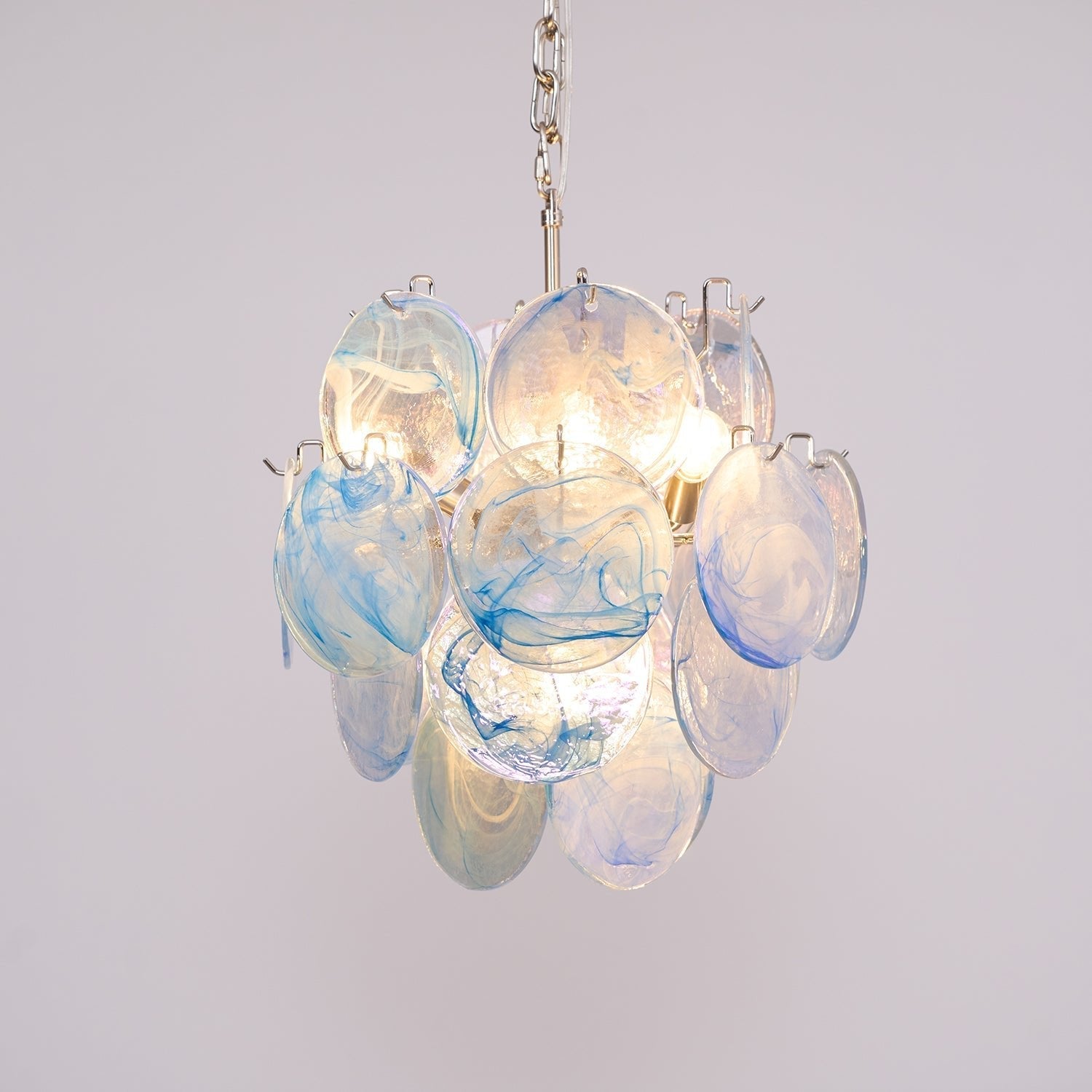 Aqua Blue Glass Murano Chandelier