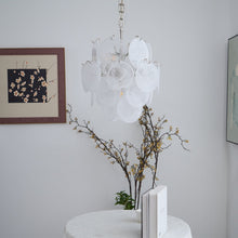 Aqua White Glass Murano Chandelier