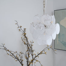 Aqua White Glass Murano Chandelier