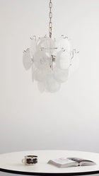 Aqua White Glass Murano Chandelier
