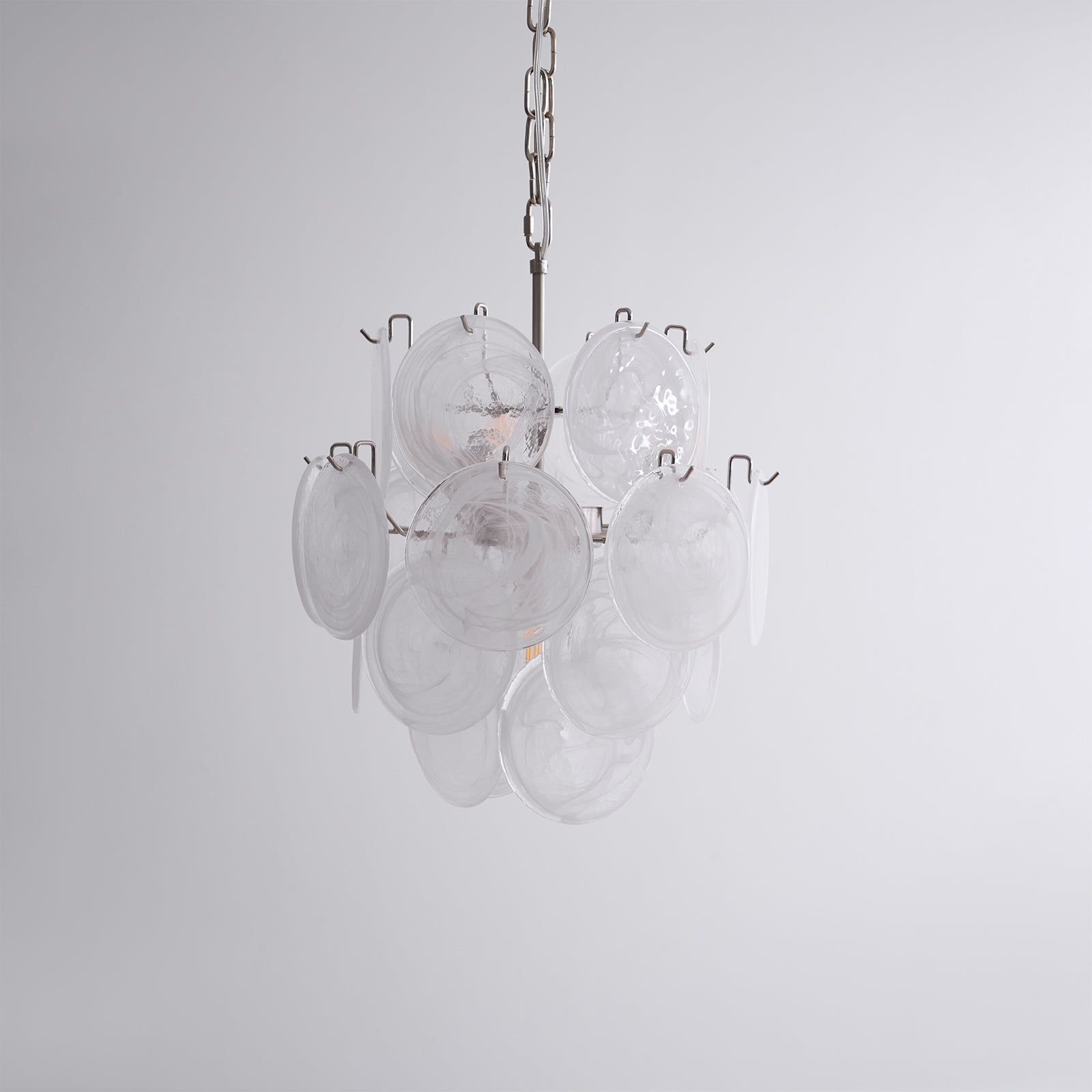 Aqua White Glass Murano Chandelier