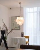 Aqua White Glass Murano Chandelier