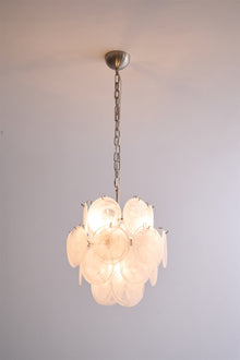 Aqua White Glass Murano Chandelier