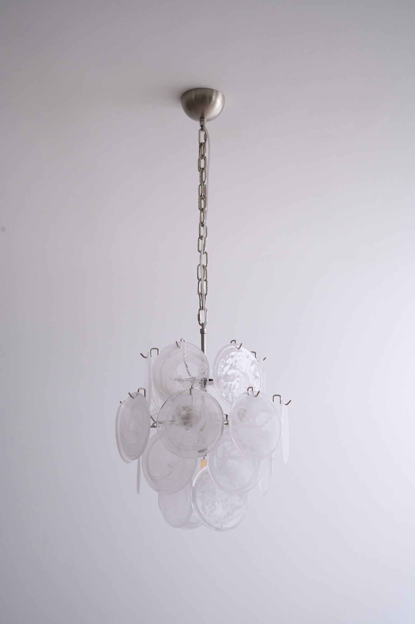 Aqua White Glass Murano Chandelier