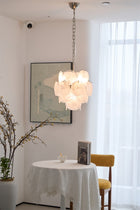 Aqua White Glass Murano Chandelier