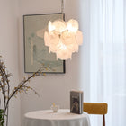 Aqua White Glass Murano Chandelier