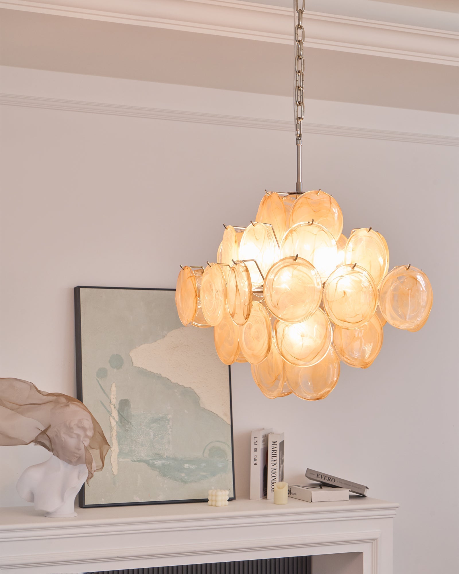 Aurelia Apricot Murano Glass Chandelier