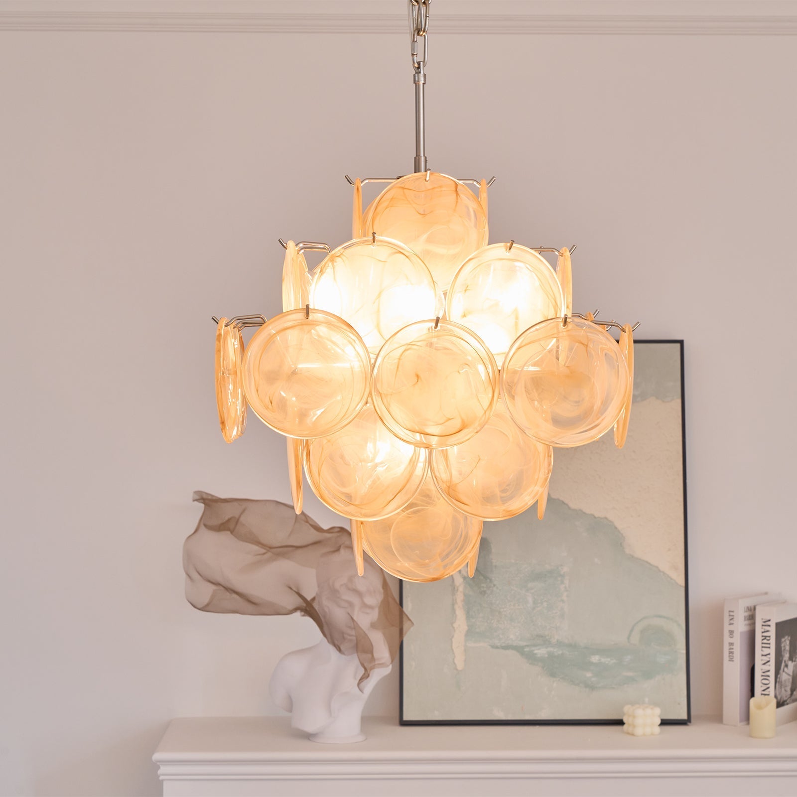 Aurelia Apricot Murano Glass Chandelier