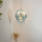 Blue Murano Disc Glass Chandelier