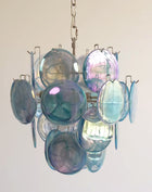 Blue Murano Disc Glass Chandelier