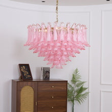 Blush Pink Glass Murano Chandelier