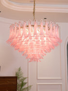 Blush Pink Glass Murano Chandelier