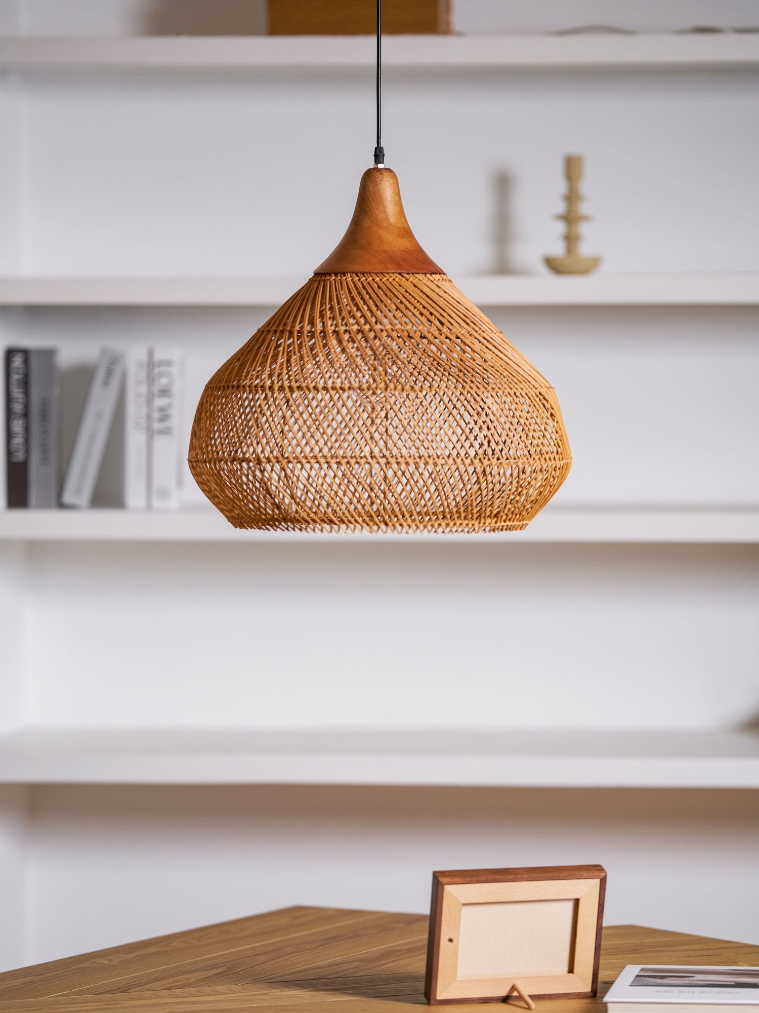 Braided Rattan Pendant Lamp