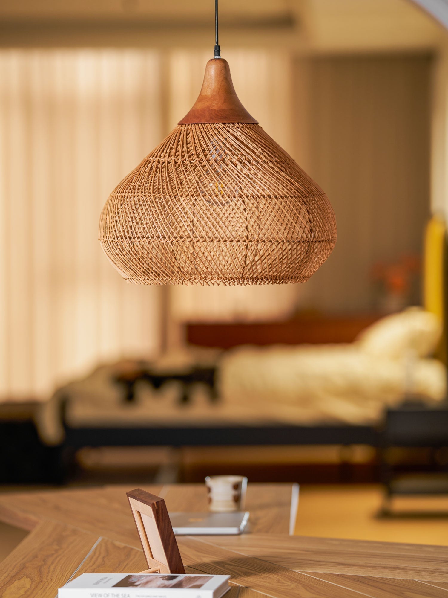 Braided Rattan Pendant Lamp