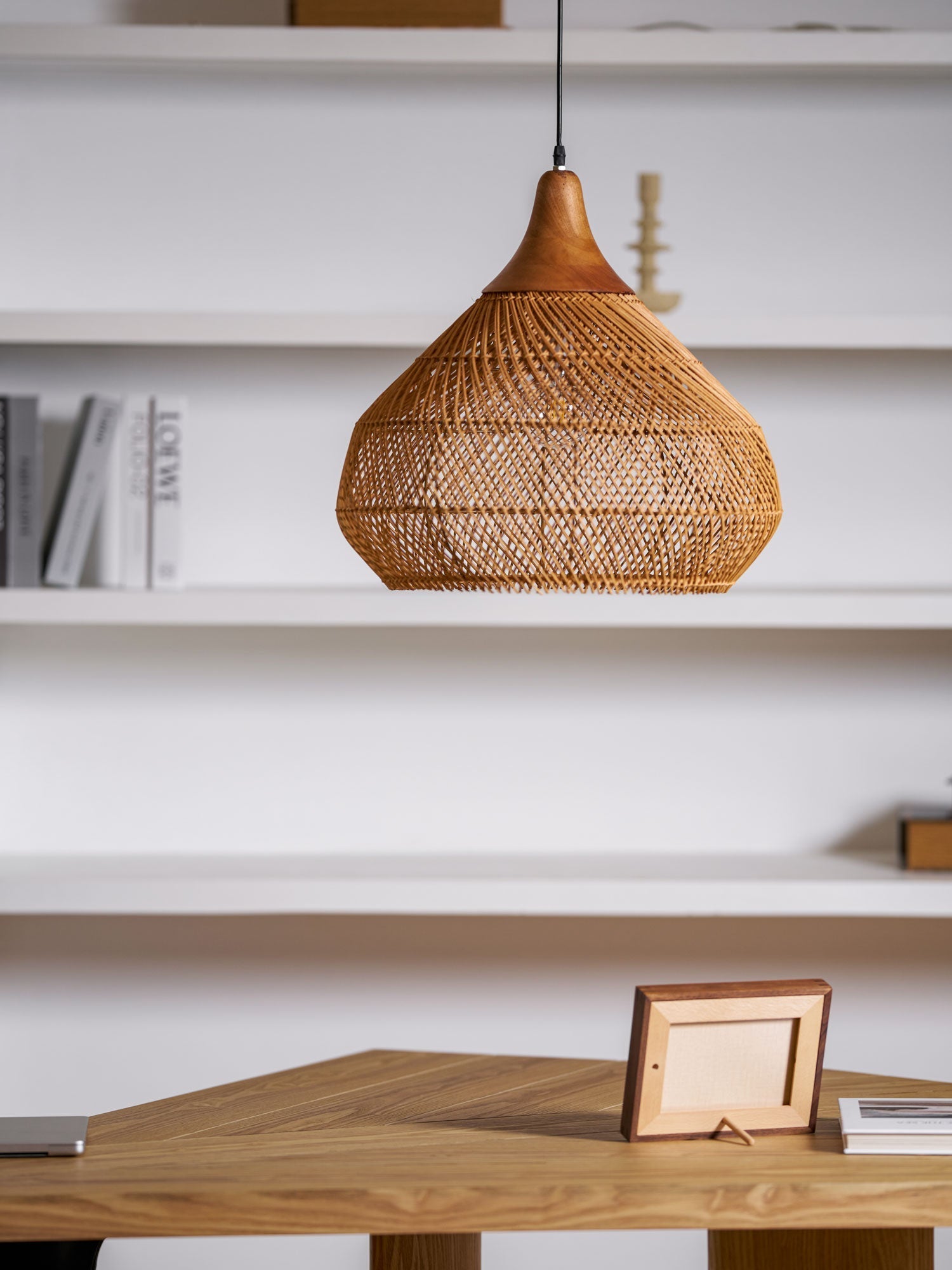 Braided Rattan Pendant Lamp