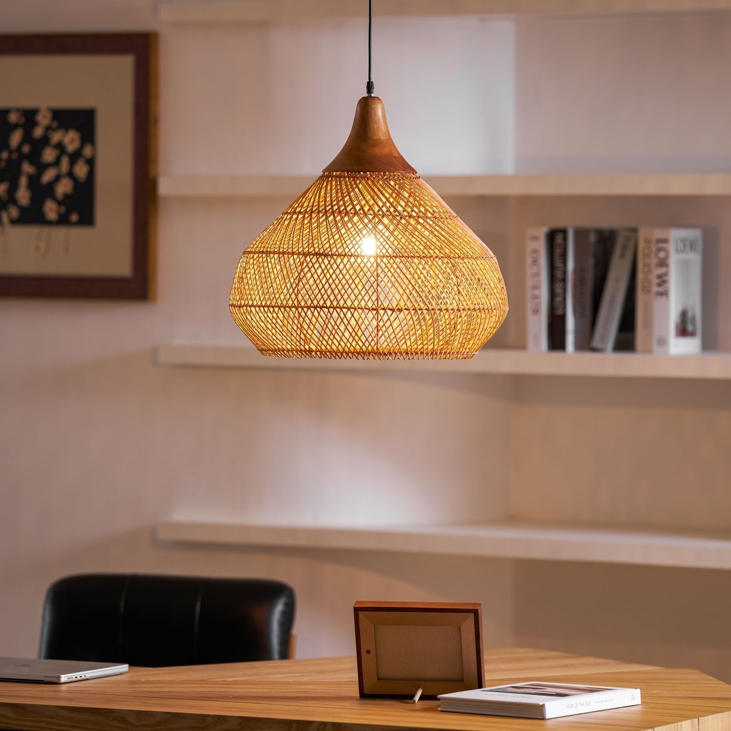 Braided Rattan Pendant Lamp