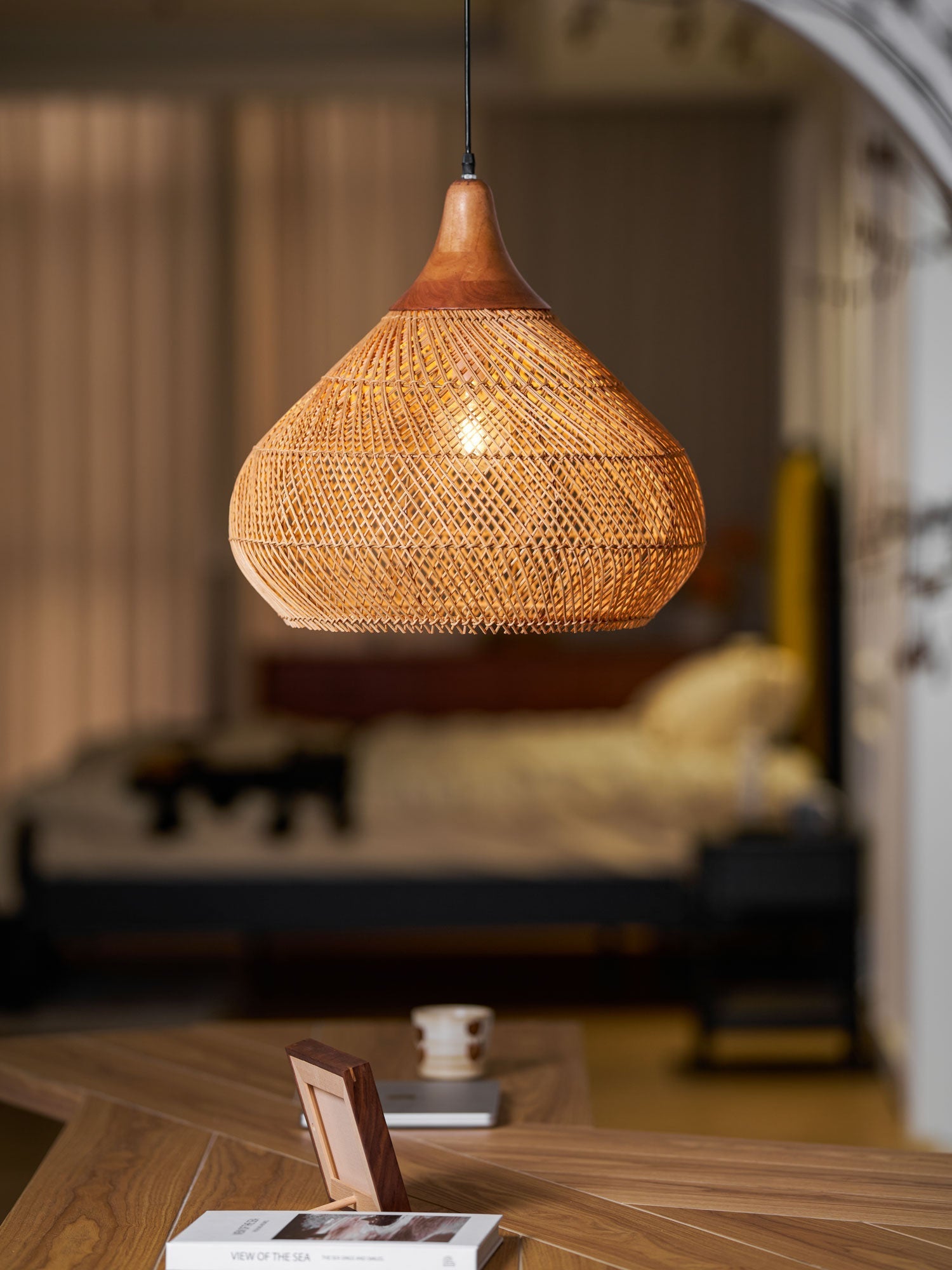 Braided Rattan Pendant Lamp