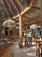 Braided Rattan Swag Pendant Lamp