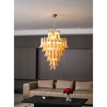 Amber Cloud Murano Glass Petals Chandelier