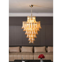 Amber Cloud Murano Glass Petals Chandelier