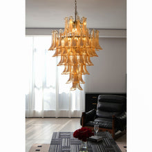 Amber Cloud Murano Glass Petals Chandelier