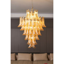 Amber Cloud Murano Glass Petals Chandelier