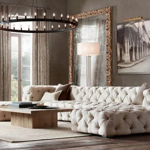 Camilo Vintage Candelabra 2-Tier Round Chandelier 63''D