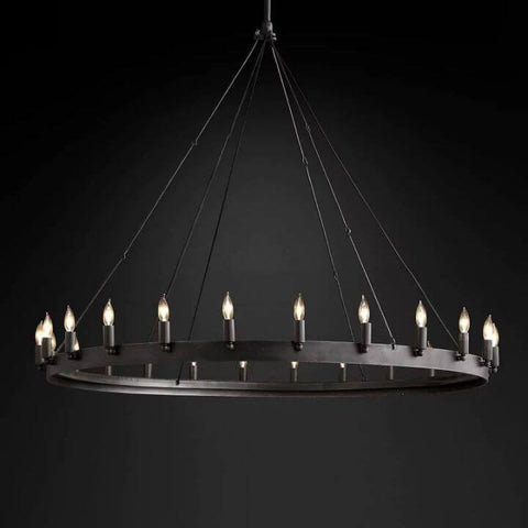 Camilo Vintage Candelabra Round Chandelier 50''D