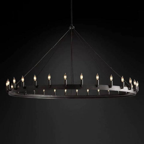 Camilo Vintage Candelabra Round Chandelier 63''D