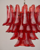 Crimson Glass Murano Petals Chandelier