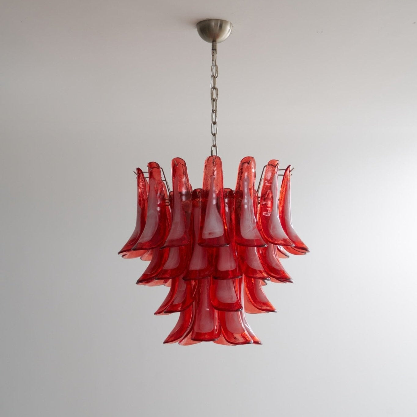 Crimson Glass Murano Petals Chandelier