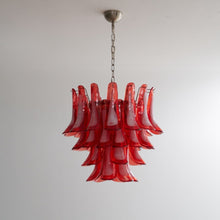 Crimson Glass Murano Petals Chandelier