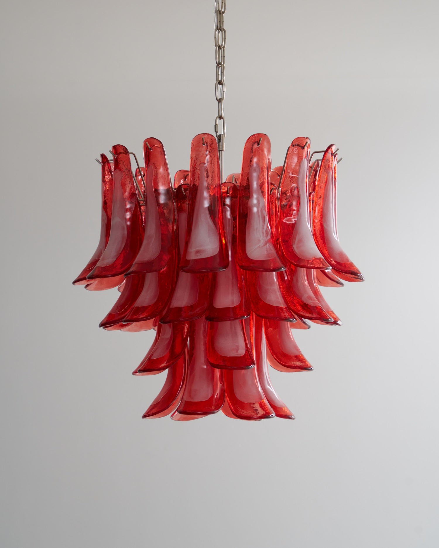 Crimson Glass Murano Petals Chandelier