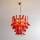 Crimson Glass Murano Petals Chandelier