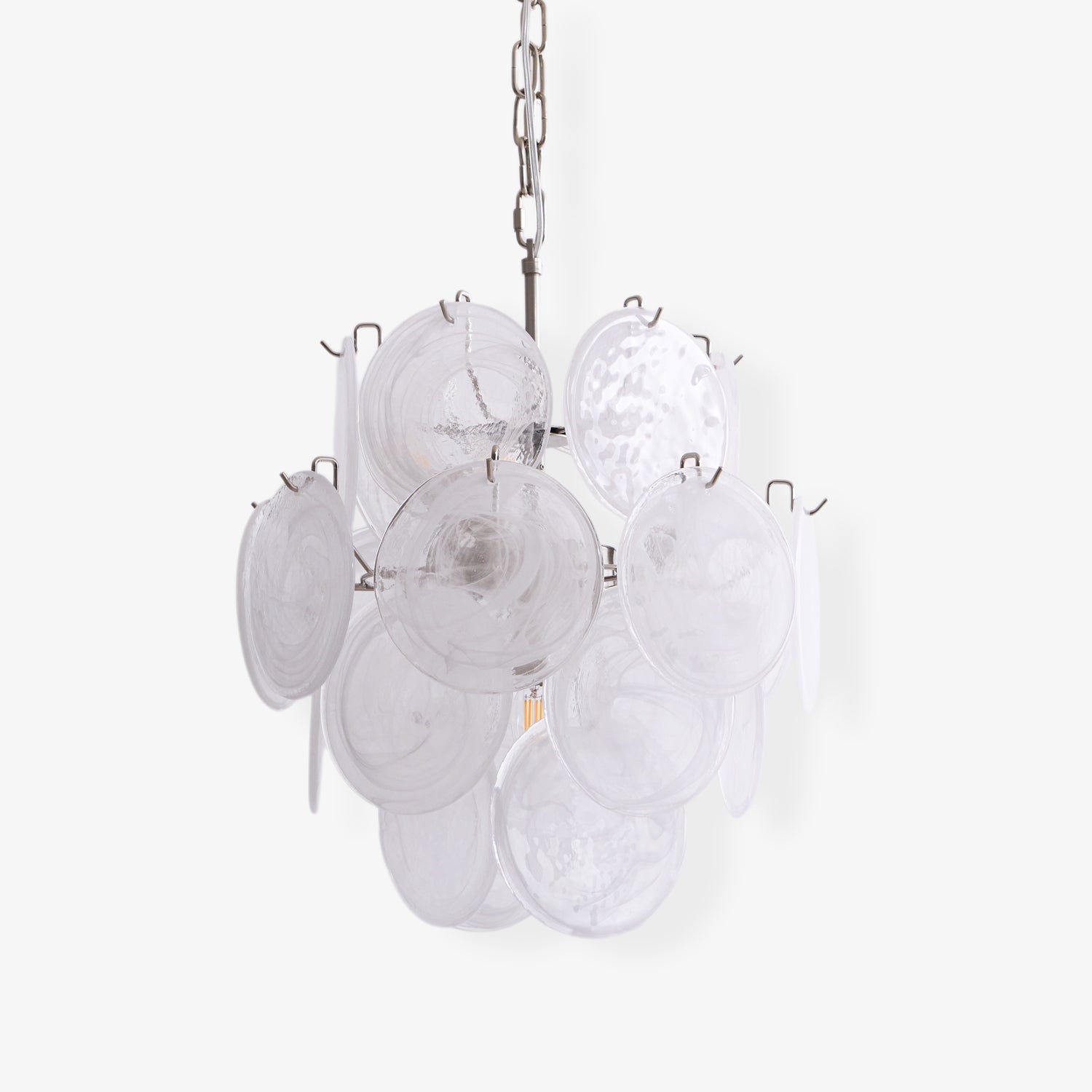 Aqua White Glass Murano Chandelier
