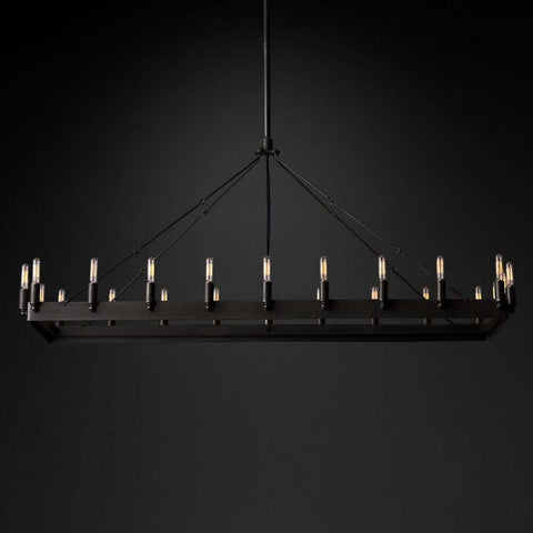 Camilo Vintage Filament Rectangle Chandelier 52''L