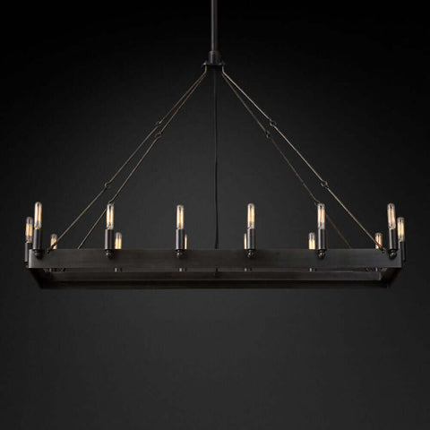 Camilo Vintage Filament Rectangle Chandelier 41''L