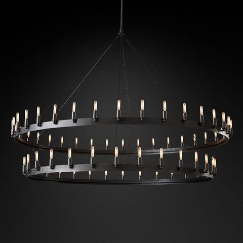 Camilo Vintage Filament 2-Tier Round Chandelier 73''D