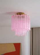 Fiora Pink Murano Glass Ceiling Lamp