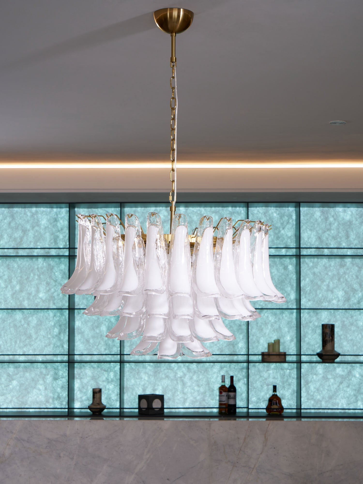 Fiora Pink Glass Chandelier