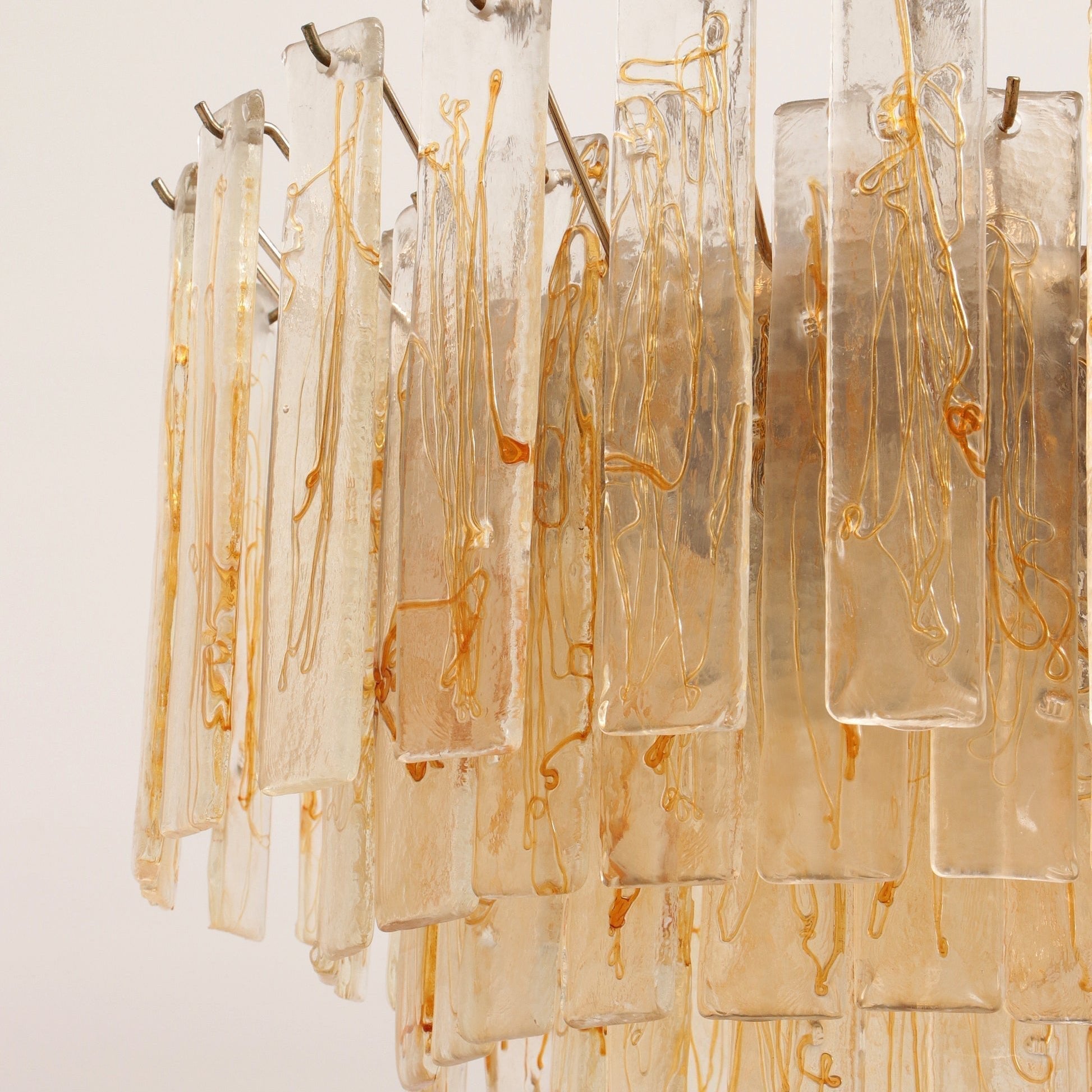 Golden Amber Murano Glass Chandelier