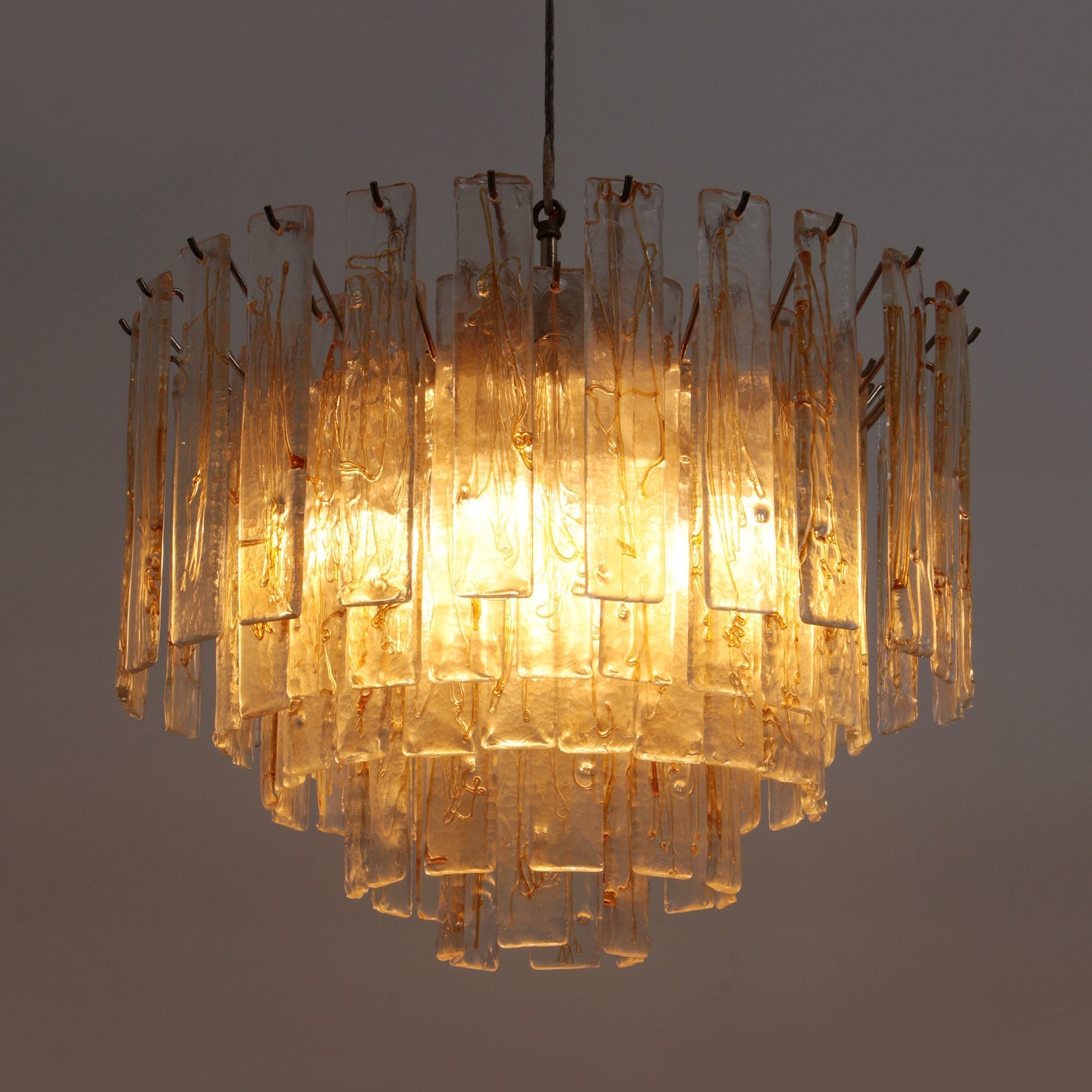 Golden Amber Murano Glass Chandelier