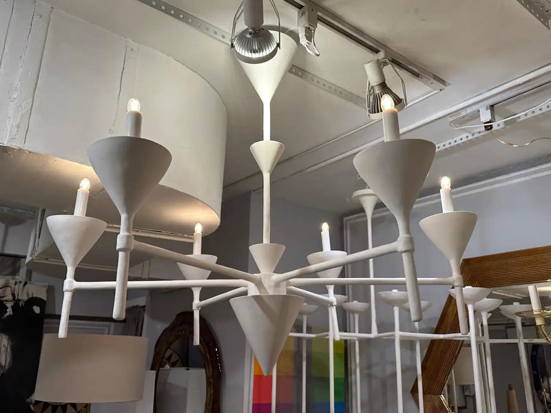 Custom Plaster Gaston Six-Arm Chandelier/ Fixture