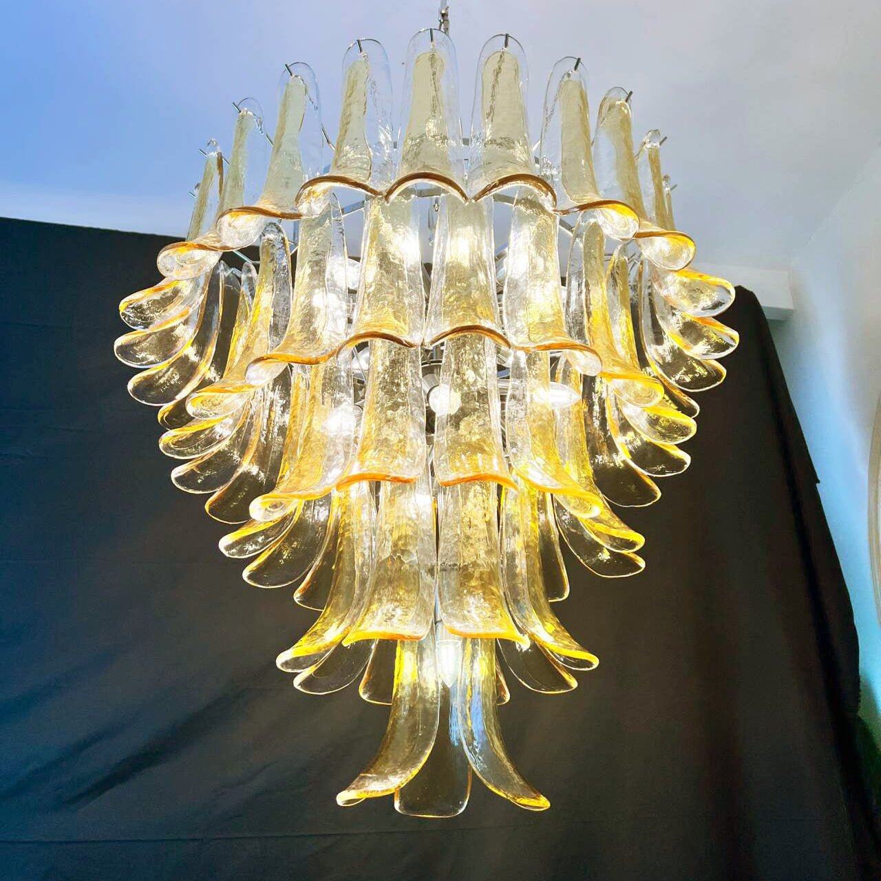 Amber Murano Glass Petals Chandelier