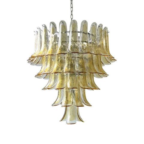 Amber Murano Glass Petals Chandelier