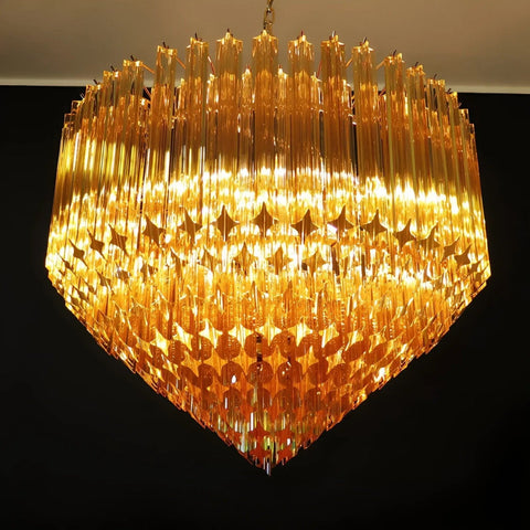 Prism Murano Amber Glass Chandelier
