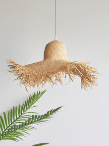 Rattan Straw Hat Pendant Light