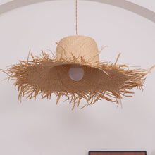 Rattan Straw Hat Pendant Light
